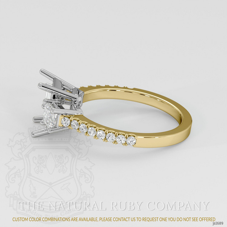 18K White & Yellow Pave Ring Setting