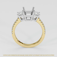 18K White & Yellow Three Stone Ring Setting Image