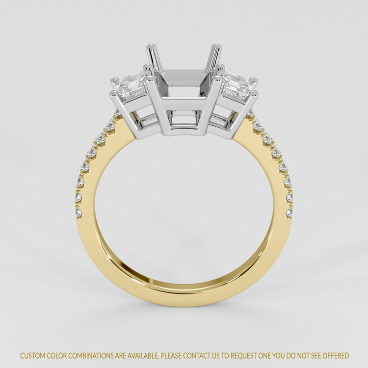 18K White & Yellow Pave Ring Setting