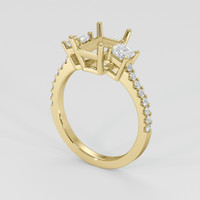 10K Yellow Gold Three Stone Ring Setting Video