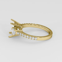 10K Yellow Gold Three Stone Ring Setting Image
