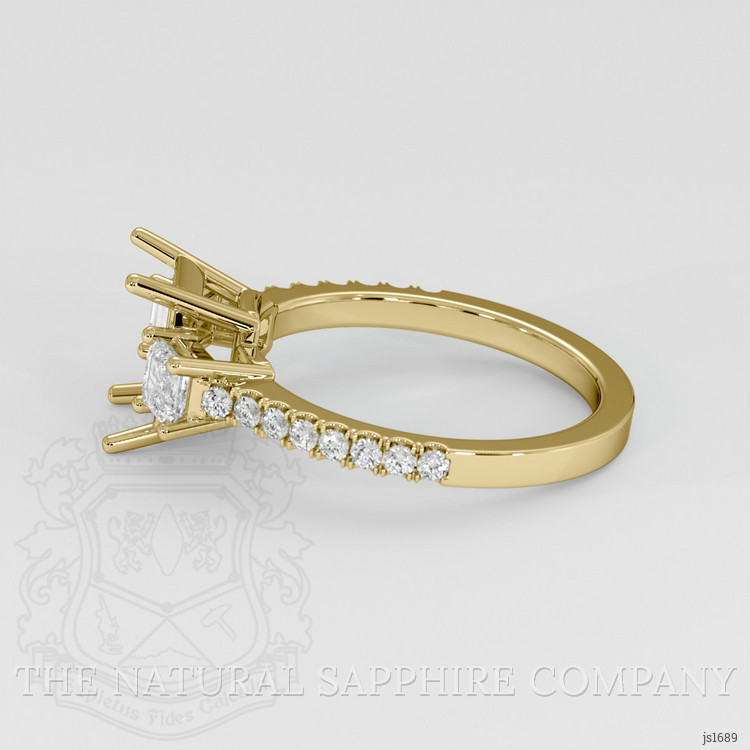 10K Yellow Gold Three Stone Ring Setting