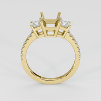 10K Yellow Gold Three Stone Ring Setting Image