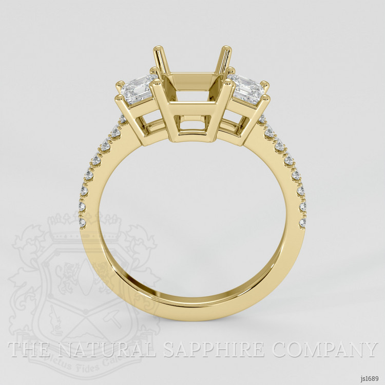 10K Yellow Gold Three Stone Ring Setting