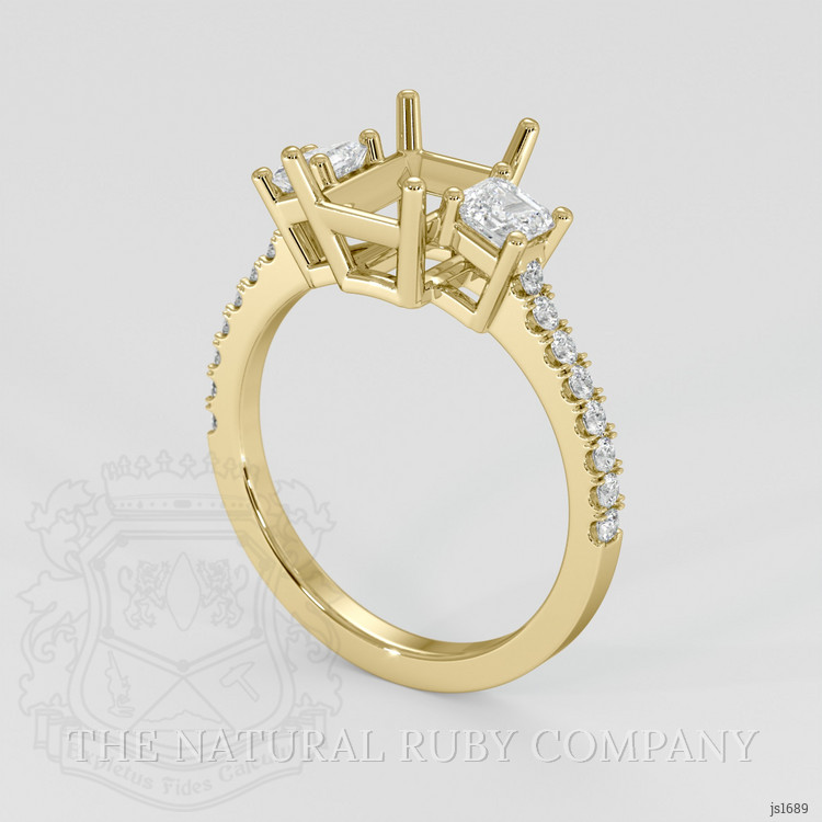 14K Yellow Gold Pave Ring Setting