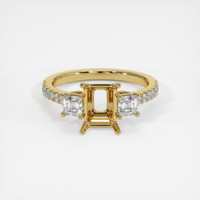 14K Yellow Gold Three Stone Ring Setting Image