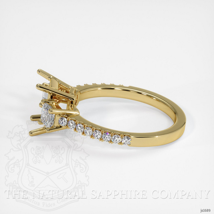 14K Yellow Gold Three Stone Ring Setting