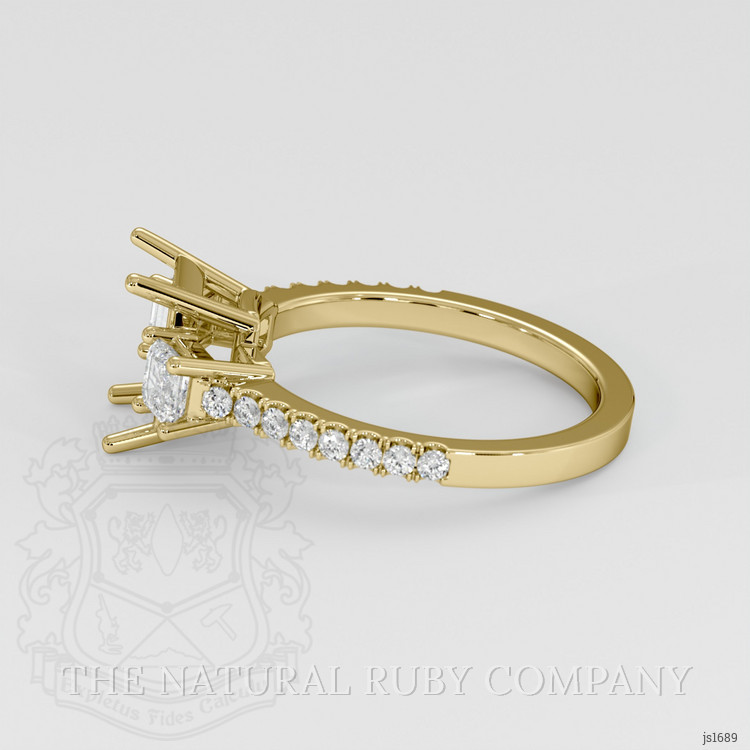 14K Yellow Gold Pave Ring Setting