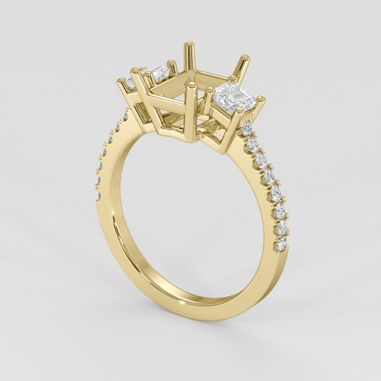 18K Yellow Gold Pave Ring Setting