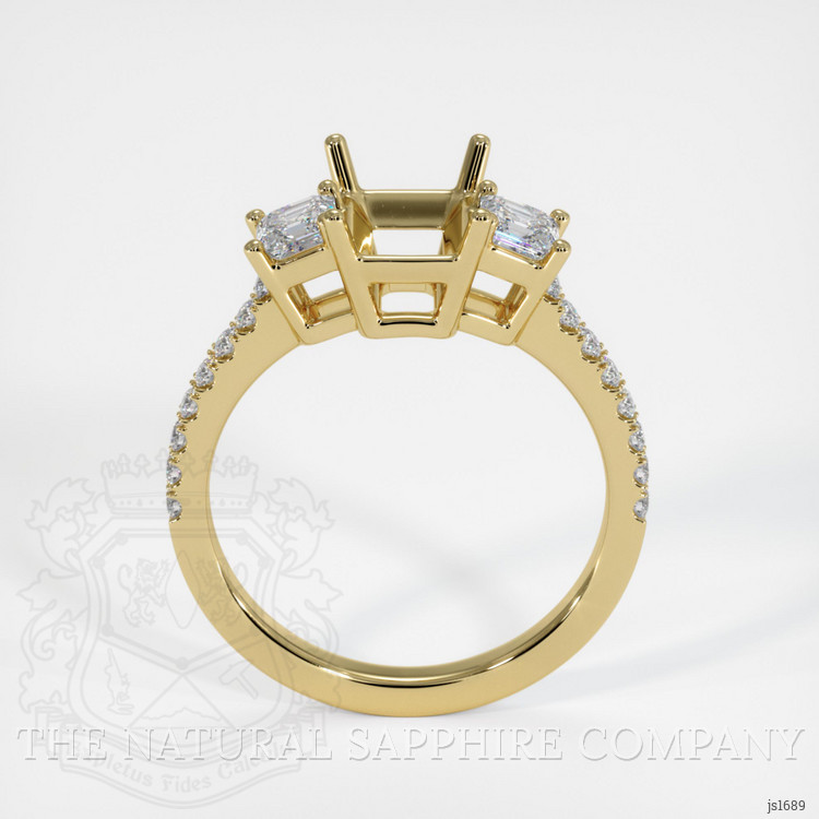 18K Yellow Gold Three Stone Ring Setting