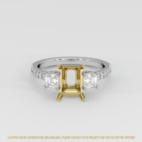 14K Yellow & White Pave Ring Setting Image