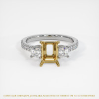 14K Yellow & White Pave Ring Setting Image