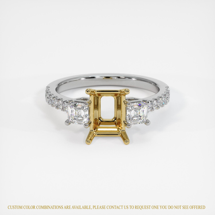 14K Yellow & White Pave Ring Setting