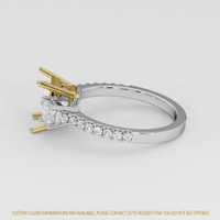 14K Yellow & White Three Stone Ring Setting Image