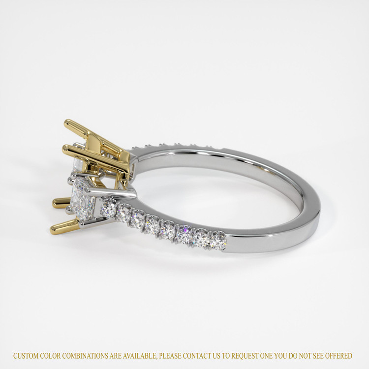 14K Yellow & White Pave Ring Setting