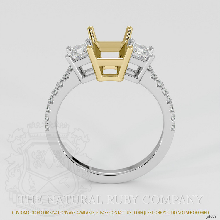 14K Yellow & White Pave Ring Setting