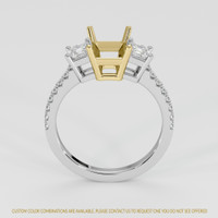 18K Yellow & White Three Stone Ring Setting Image