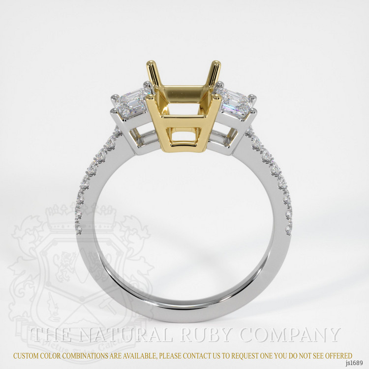 18K Yellow & White Pave Ring Setting