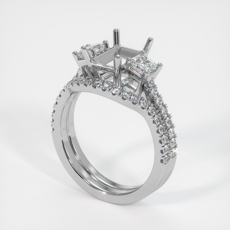 Platinum 950 Three Stone Ring Setting
