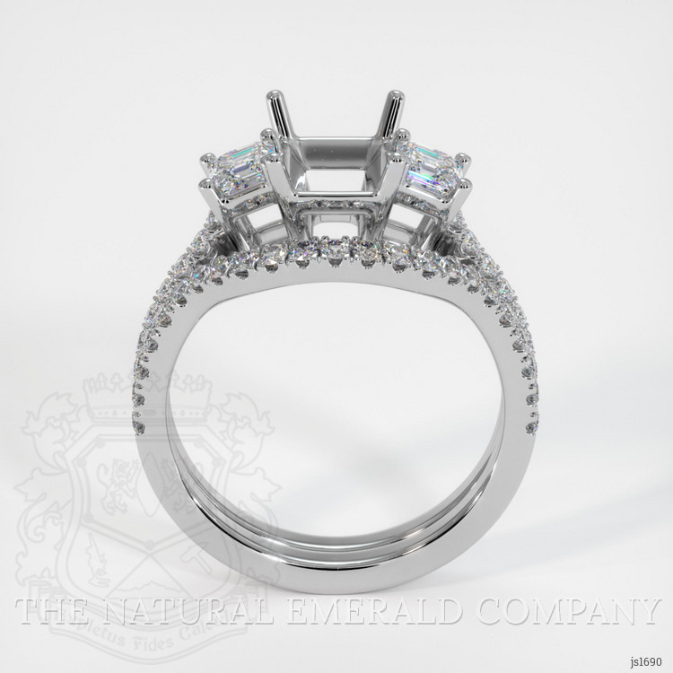 Platinum 950 Three Stone Ring Setting