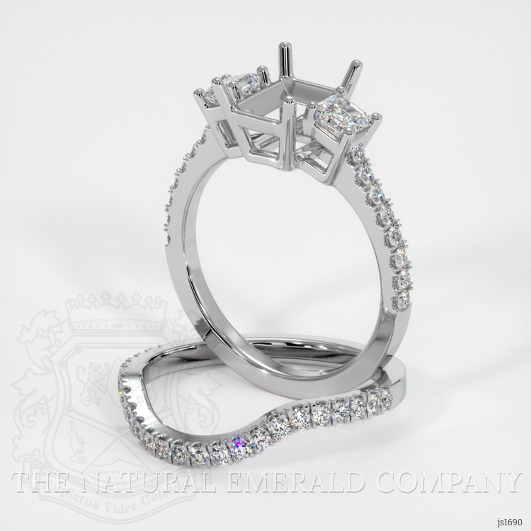 Platinum 950 Three Stone Ring Setting
