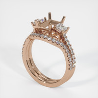 14K Rose Gold Three Stone Ring Setting Video