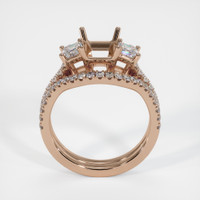 14K Rose Gold Three Stone Ring Setting Image