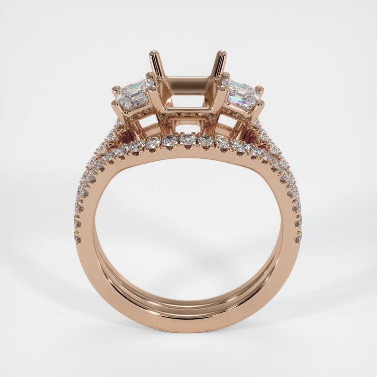 14K Rose Gold Pave Ring Setting