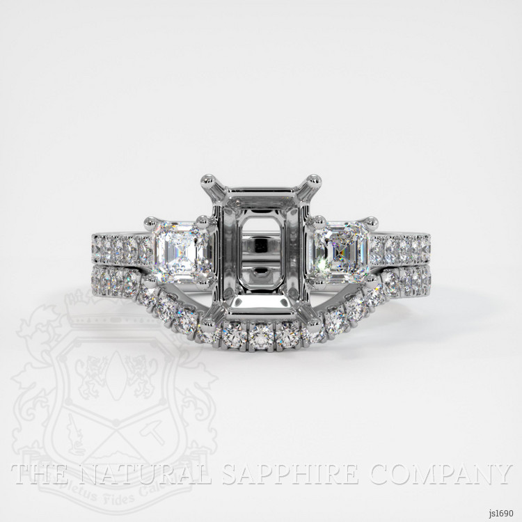 Silver Three Stone Ring Setting