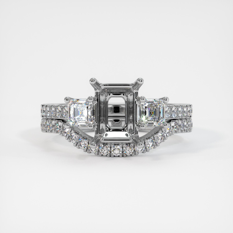 18K White Gold Pave Ring Setting
