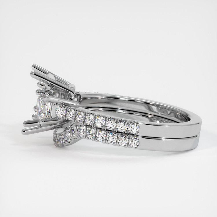 18K White Gold Pave Ring Setting