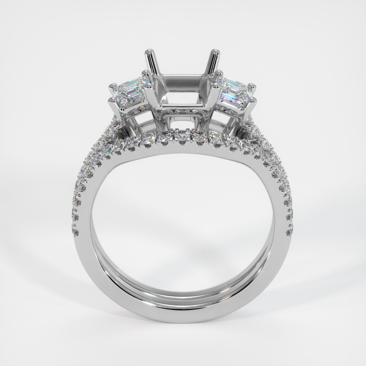 18K White Gold Pave Ring Setting