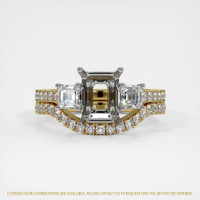 14K White & Yellow Pave Ring Setting Image
