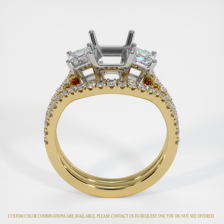 18K White & Yellow Pave Ring Setting