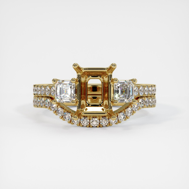 14K Yellow Gold Pave Ring Setting