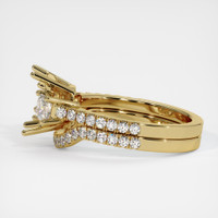 14K Yellow Gold Three Stone Ring Setting Image