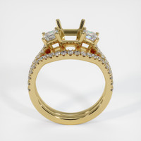 14K Yellow Gold Three Stone Ring Setting Image
