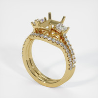 18K Yellow Gold Three Stone Ring Setting Video