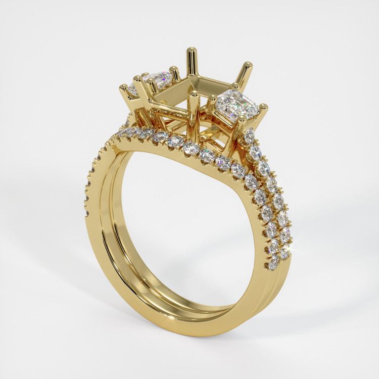 18K Yellow Gold Pave Ring Setting
