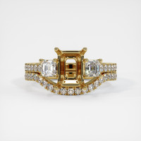 18K Yellow Gold Three Stone Ring Setting Image