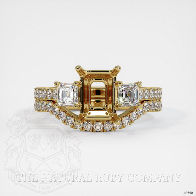 18K Yellow Gold Pave Ring Setting