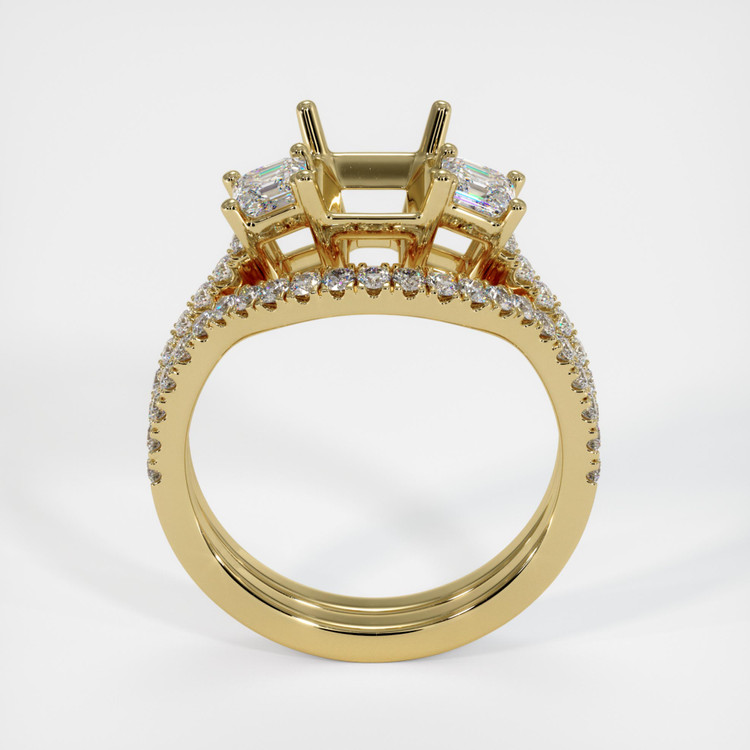 18K Yellow Gold Pave Ring Setting