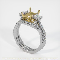 18K Yellow & White Three Stone Ring Setting Video