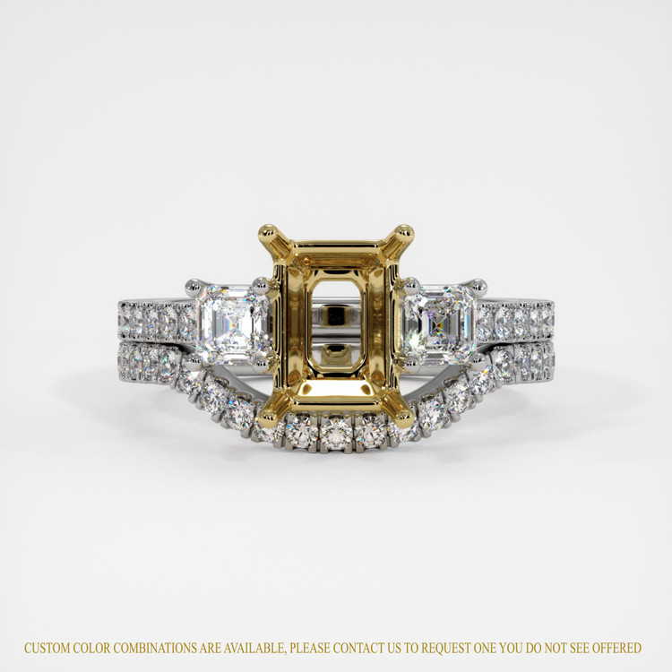 18K Yellow & White Pave Ring Setting