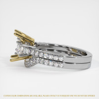 18K Yellow & White Three Stone Ring Setting Image