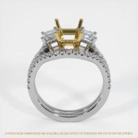18K Yellow & White Three Stone Ring Setting Image