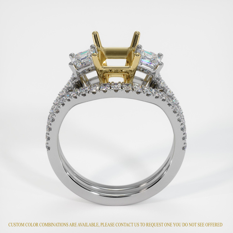 18K Yellow & White Pave Ring Setting