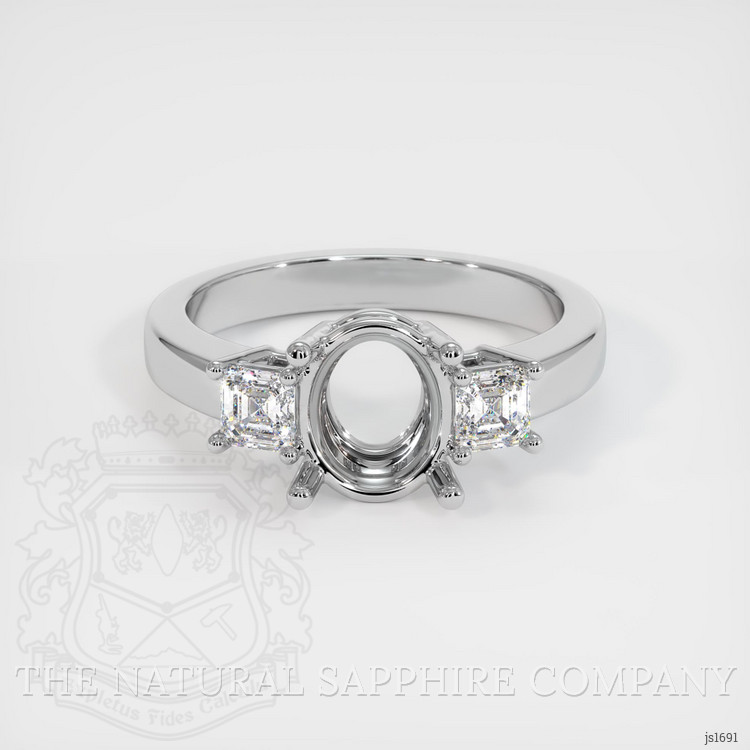 Platinum 950 Three Stone Ring Setting