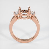 14K Rose Gold Three Stone Ring Setting Image