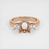 18K Rose Gold Three Stone Ring Setting Image